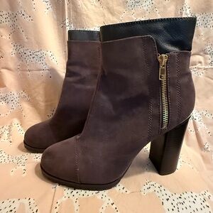 Juicy Couture Heeled Boots with Gold Zipper